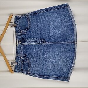 Madewell Denim Dolphin-Hem Mini Skirt Blue Size 31